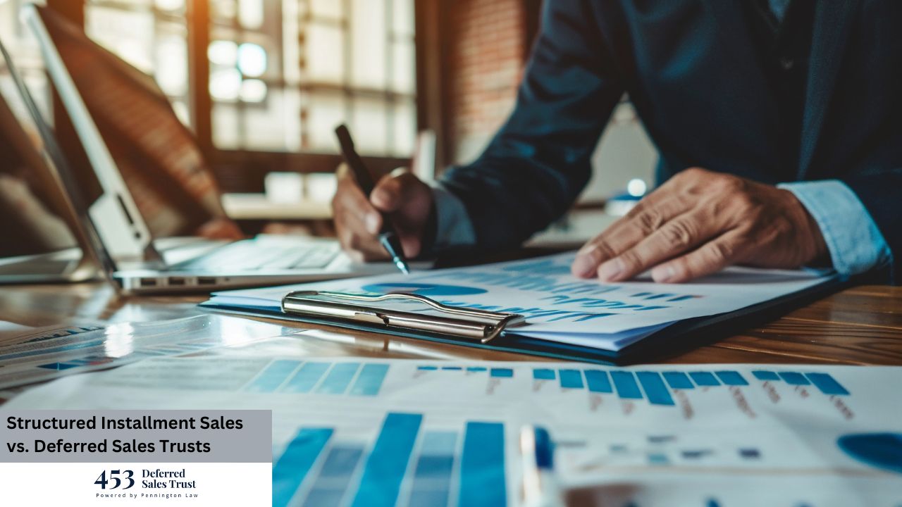 The image depicts a businessman meticulously reviewing financial documents, highlighting the serious and focused nature of financial analysis.